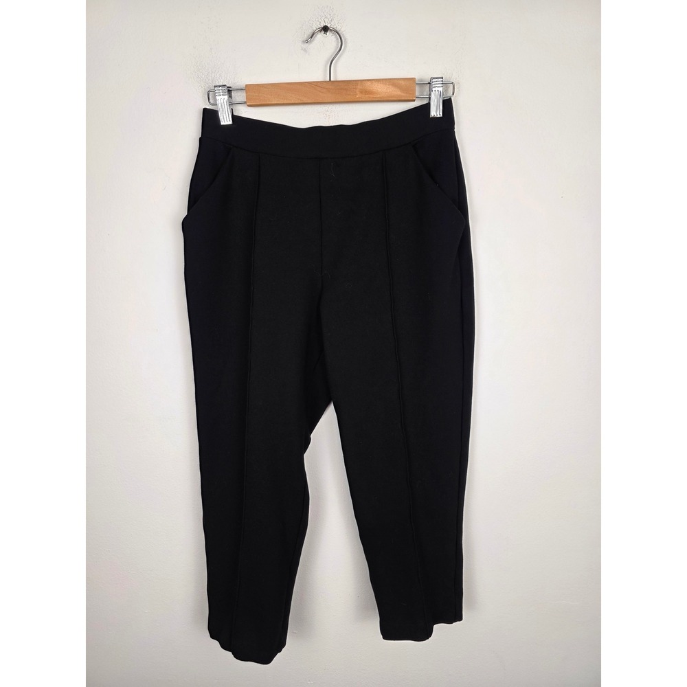 Sympli Womens Black Ponte Tapered Ankle Pants High Rise Pockets Size 10 Canada